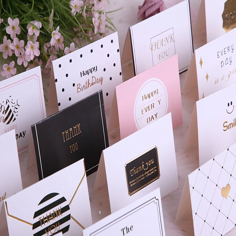 Thankyou Greeting Cards Gift Printing Flowers Glitter Hot Europe Time THANKSGIVING Foil Stamp Feature Every Day