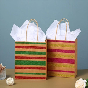Paper Bags Craft Paper Customize Design Shopping Paper Bag Printing Gift Packaging Pcs