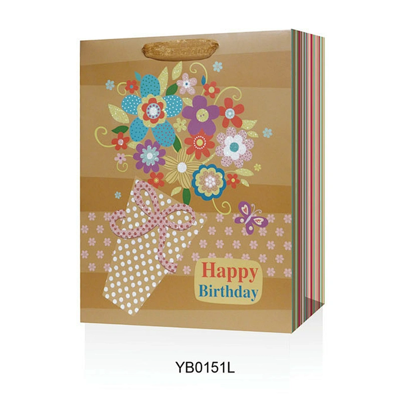 Best Selling High Quality Geometric Design 210gsm C1S Paper Gift Bags with Flat Paper Handles Custom Handmade Customized