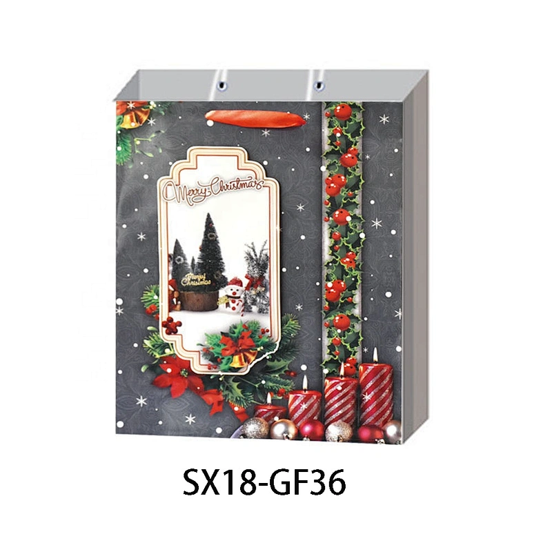 Custom Paper Bag Christmas Shopping paper Gift Bags Logo Gift Packaging Bag Various Christmas