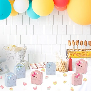 lovely baby elephant paper boxes CMYK printing with matte lamination design for gifts packaging