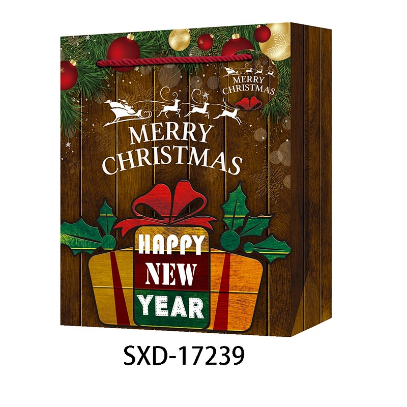Cheap custom design Christmas gift bag packaging Bag Good style Retro Packaging