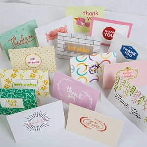 Thankyou Greeting Cards Gift Printing Flowers Glitter Hot Europe Time THANKSGIVING Foil Stamp Feature Every Day
