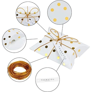 Hot products pillow paper box gold gold point stamping Xmas design for packaging gifts
