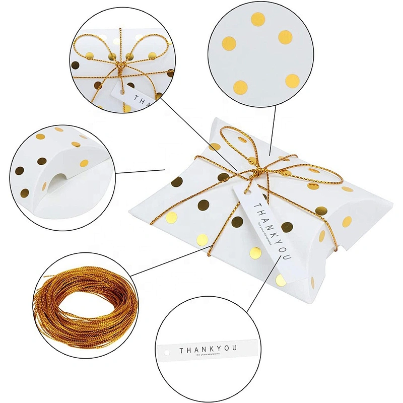 Hot products pillow paper box gold gold point stamping Xmas design for packaging gifts