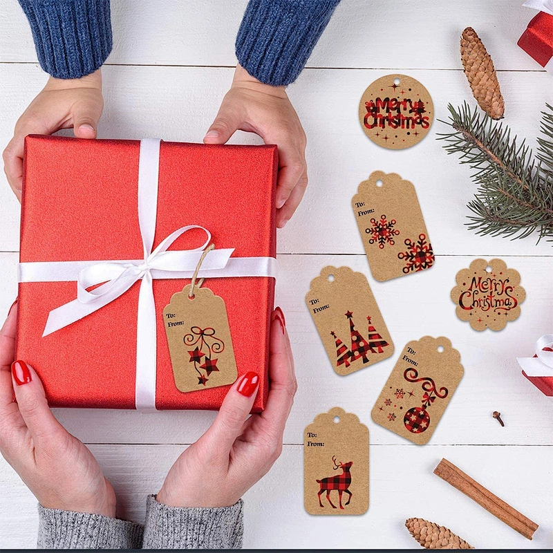 Surprise price hot sales gift tags with hot stamping kraft paper for packing gifts