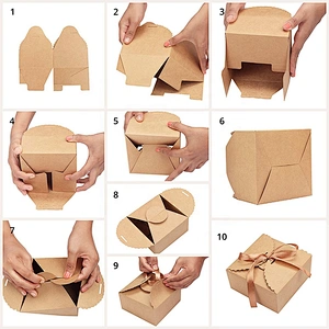 Hot sales foldable  paper boxes with kraft paper nature color for gifts packaging