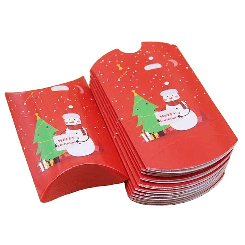 hot sales pillow paper box CMYK printing Xmas design for packaging gifts