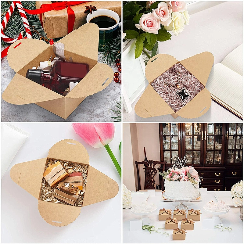 Hot sales foldable  paper boxes with kraft paper nature color for gifts packaging