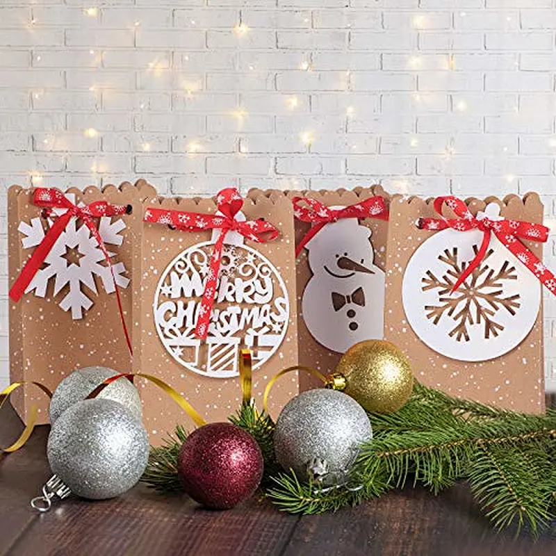 Customize Design Xmas Shopping Paper Bag Printing Gift Custom OEM Craft Gsm Item Time Industrial Surface Packaging Pcs