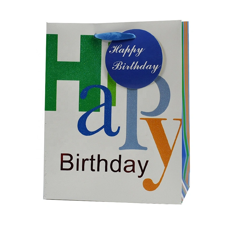 Factory wholesale Birthday gift bag Customized good quality Colorful paper Packaging