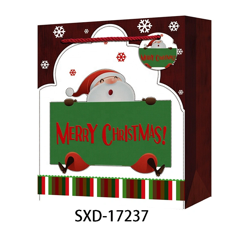 Christmas Packing Shopping paper Gift Bags With Logo Popular Gift Packaging Bag Various Christmas Gift Bag Packaging
