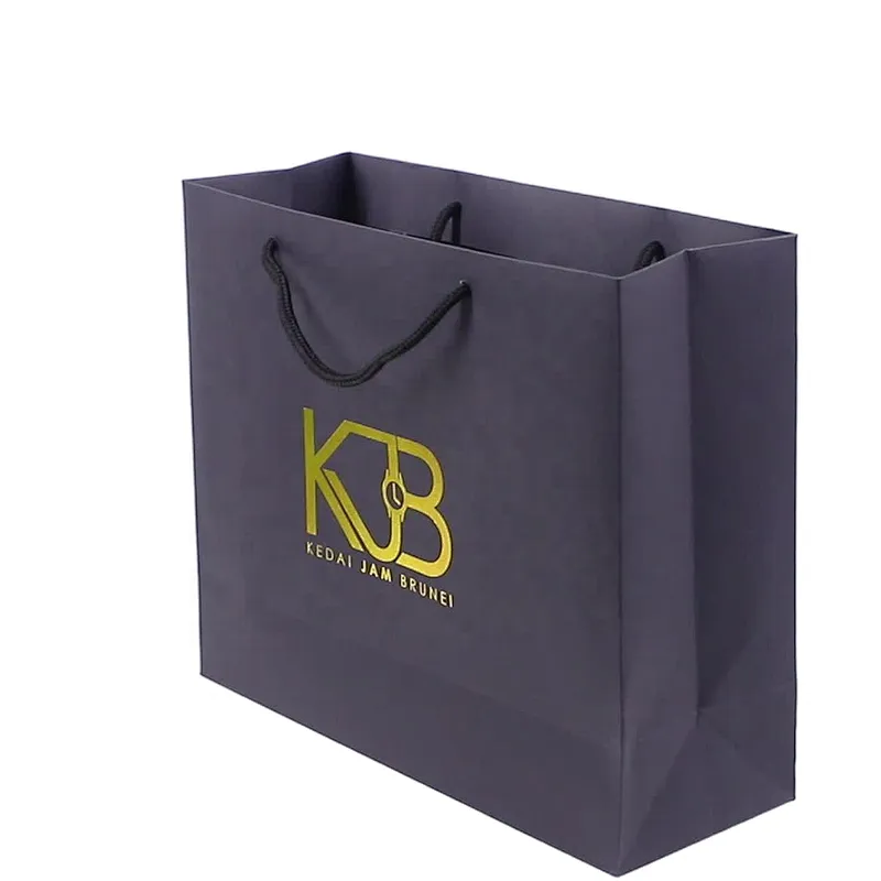 Black printing Color and Hot Stamping Wholesale Paper Bags