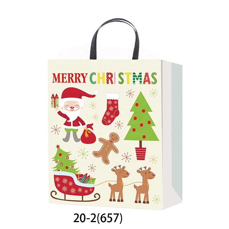 Hot Selling Christmas Paper Bag Gift Bags With  Customized Logo Gift Packaging Bag Various Christmas