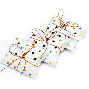 Hot products pillow paper box gold gold point stamping Xmas design for packaging gifts