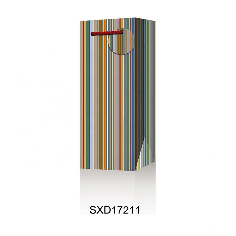China custom fashion gift bag Manufacturer latest Striped paper Packaging