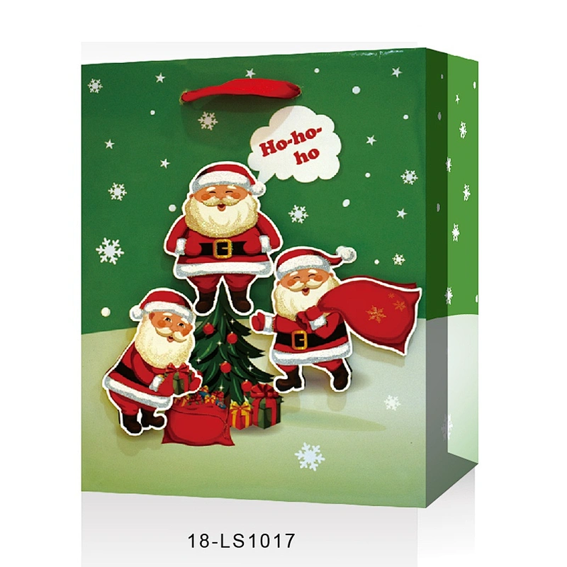 New products gift Coated Paper packaging Bag Good style Various Santa Claus patterns Packaging