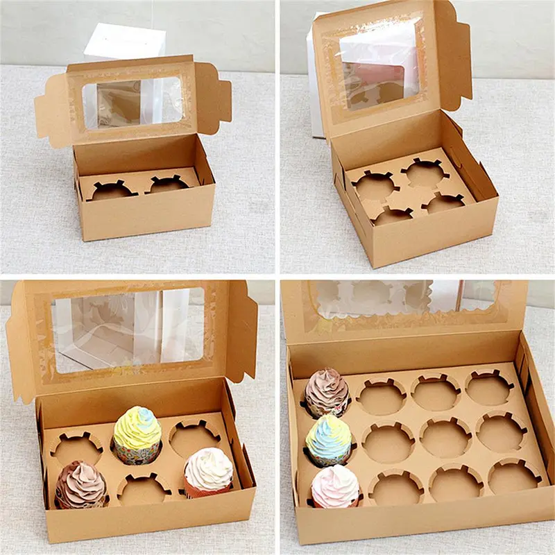 hot sales small kraft paper box for packaging cake and ice cream or other foods
