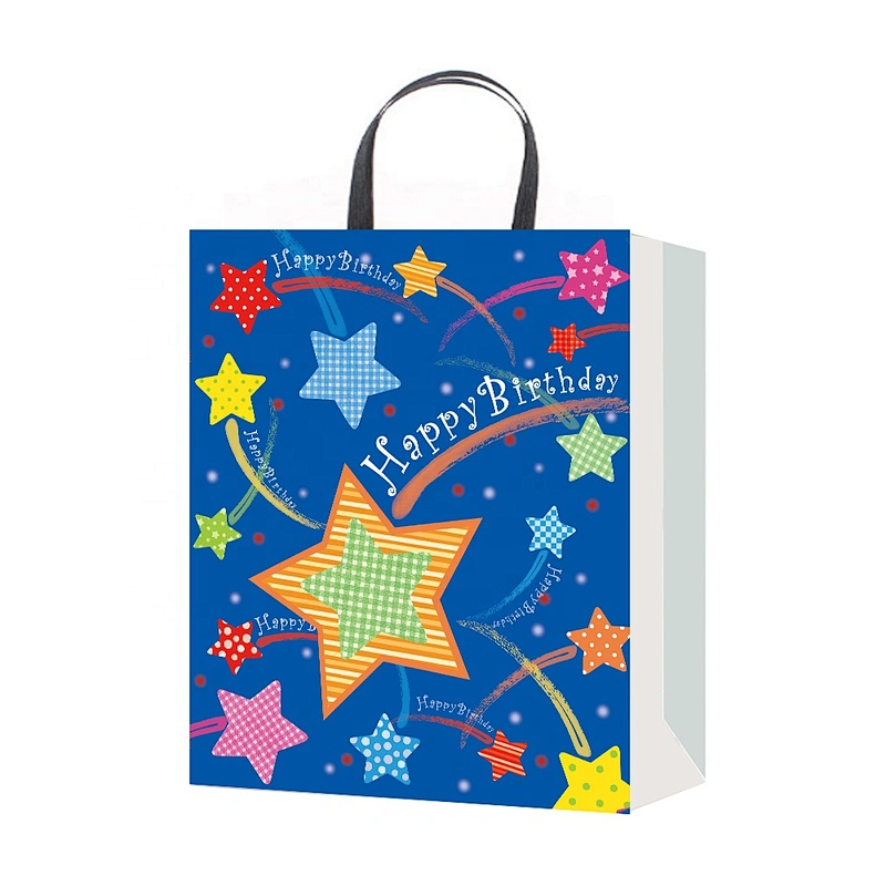 Latest arrival Birthday gift bag customized color Cartoon pattern paper Packaging