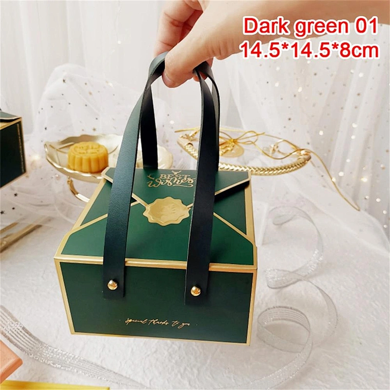 Hot sales paper boxes CMYK printing with matte lamination and PU handle for gifts packaging