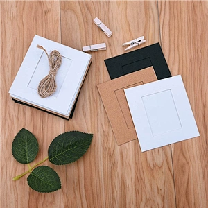 Fresh design kraft and whitecard paper photo frame for packing and display photos