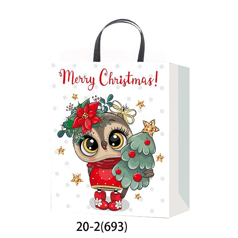 Christmas Shopping Paper Bag Gift Bags With  Customized Logo Gift Packaging Bag Various Christmas