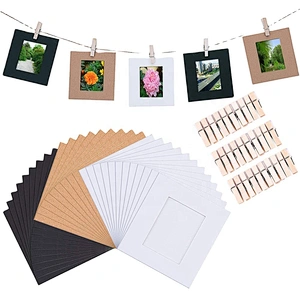 Fresh design kraft and whitecard paper photo frame for packing and display photos