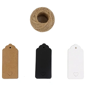 Hot sales low price gift tags with kraft and white or blackcard for packing accessories