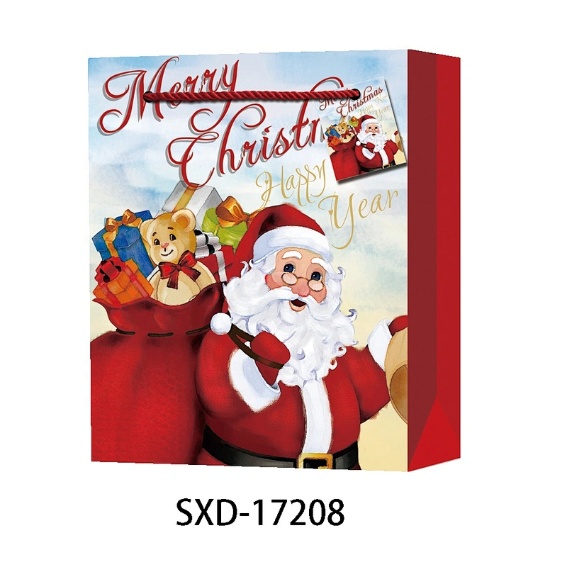 Christmas Packing Shopping paper Gift Bags With Logo Popular Gift Packaging Bag Various Christmas Gift Bag Packaging