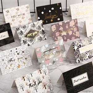 Thankyou Greeting Cards Gift Printing Flowers Glitter Hot Europe Time THANKSGIVING Foil Stamp Feature Every Day