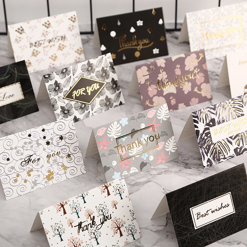 Thankyou Greeting Cards Gift Printing Flowers Glitter Hot Europe Time THANKSGIVING Foil Stamp Feature Every Day
