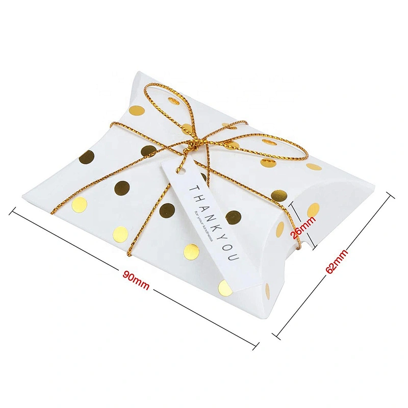 Hot products pillow paper box gold gold point stamping Xmas design for packaging gifts