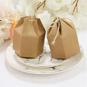 Hot sales foldable kraft paper box with hemp rope for packaging sweets and gifts