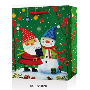 New products gift Coated Paper packaging Bag Good style Various Santa Claus patterns Packaging