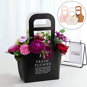 Surprise price hot sales kraft paper bags with hot stamping for packing flowers and other gifts