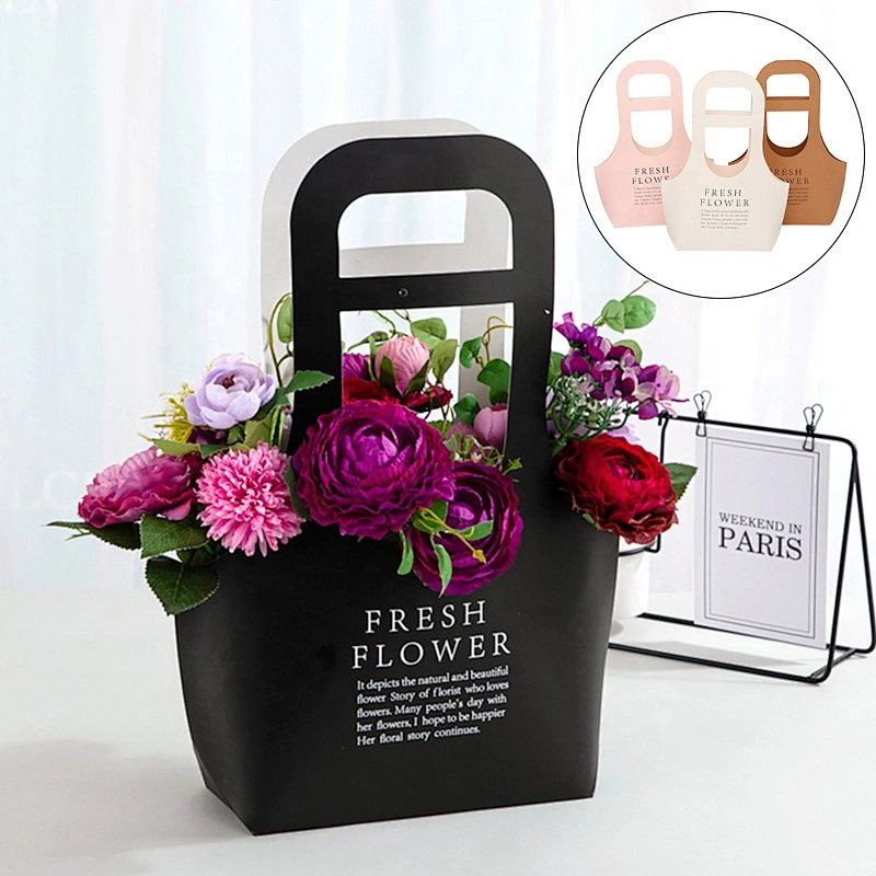 Surprise price hot sales kraft paper bags with hot stamping for packing flowers and other gifts
