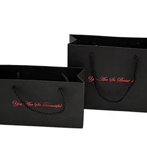 Black printing Color and Hot Stamping Wholesale Paper Bags