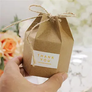 Hot sales foldable kraft paper box with hemp rope for packaging sweets and gifts