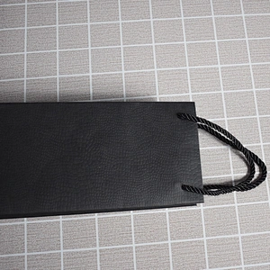 Stock Hot Sales Black Card Bottle Paper Bag With Embossing For Packing Wine Or Other Gifts