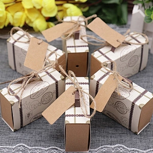 Hot sales foldable kraft paper box with hemp rope and lid for packaging sweets and gifts