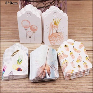 New design gift tags with CMYK printing on white card paper for decoration