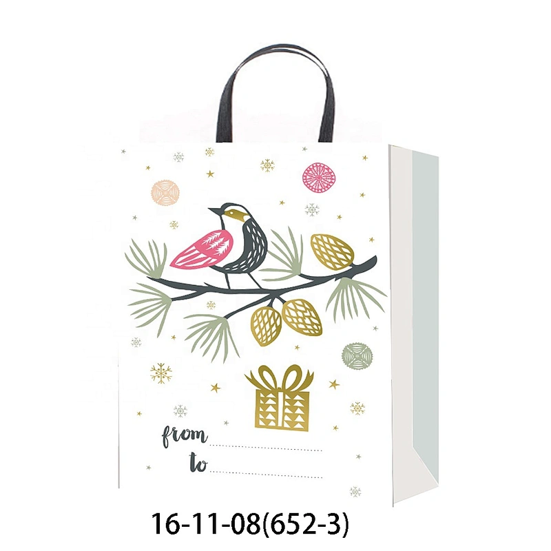 Christmas Shopping paper Gift BagsWith  Logo Gift Packaging Bag Various Christmas Cement Bag