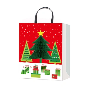 2021 Christmas Paper Bag Gift Bags With  Customized Logo Gift Packaging Bag Various Christmas