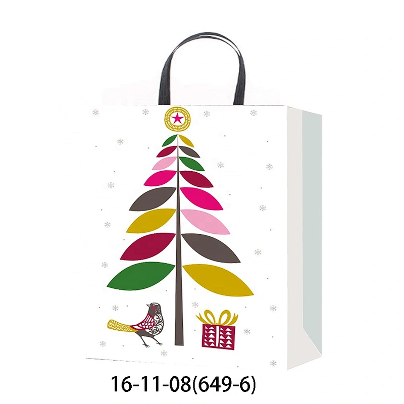 Christmas Shopping paper Gift BagsWith  Logo Gift Packaging Bag Various Christmas Cement Bag