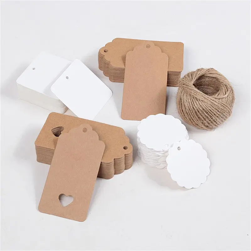 Different shapes hot sales gift tags with kraft or white card paper for box or other packing