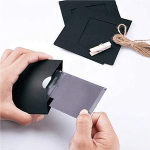 Fresh design kraft and whitecard paper photo frame for packing and display photos