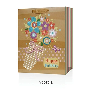 New coming Birthday gift bag Customized good quality Kraft paper Packaging