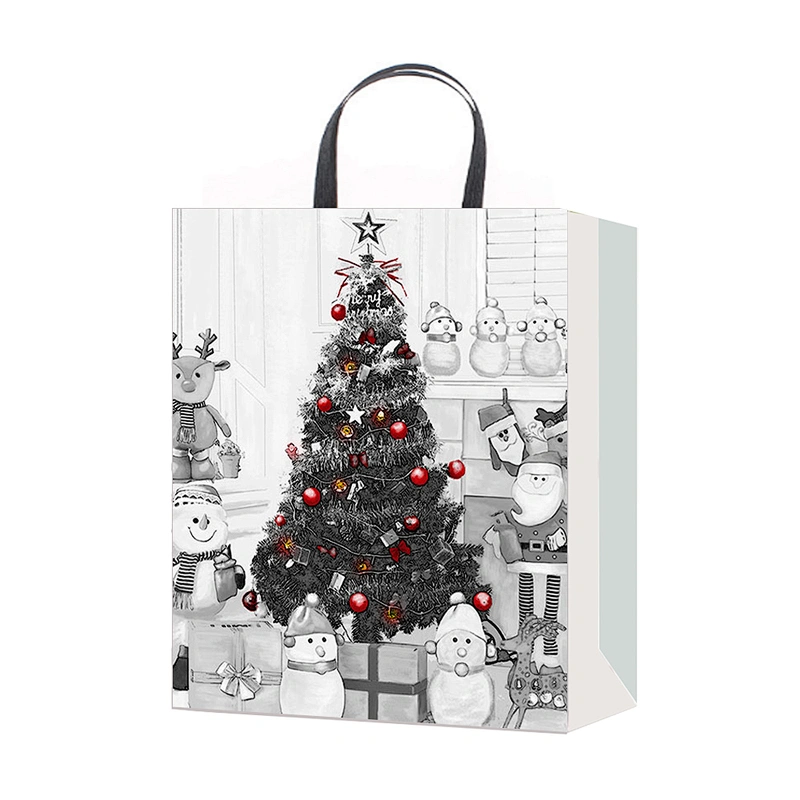 2021 Christmas Paper Bag Gift Bags With  Customized Logo Gift Packaging Bag Various Christmas