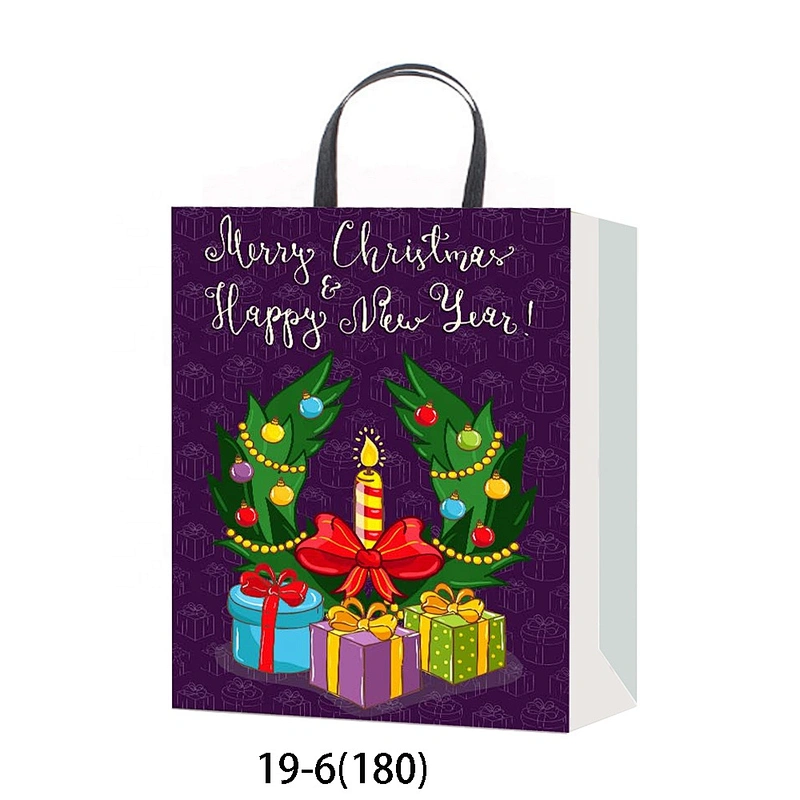 Hot sale classic gift Coated Paper Bag Good style Various Christmas gift bag Packaging