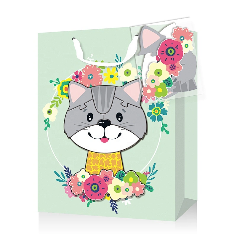 Colorful puzzle gift paper bags with new designs suitable for children packing gifts or foods